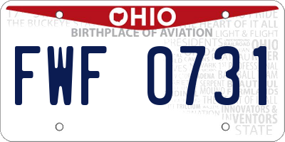 OH license plate FWF0731