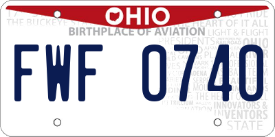 OH license plate FWF0740