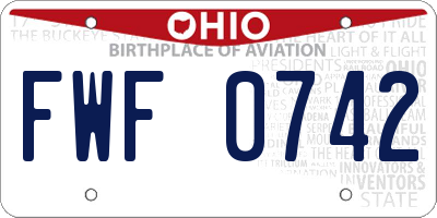OH license plate FWF0742
