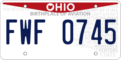 OH license plate FWF0745