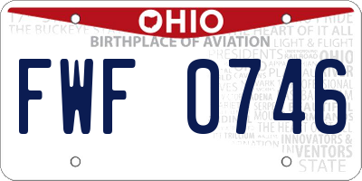 OH license plate FWF0746
