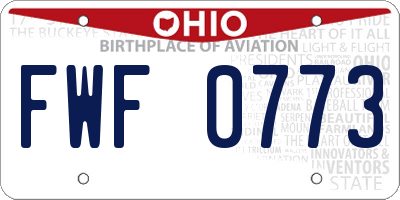 OH license plate FWF0773