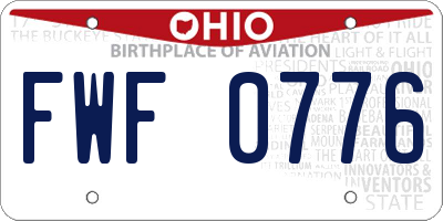 OH license plate FWF0776