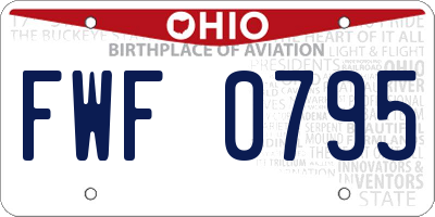 OH license plate FWF0795