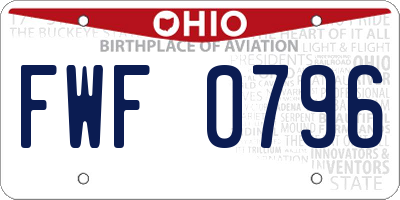 OH license plate FWF0796