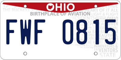 OH license plate FWF0815