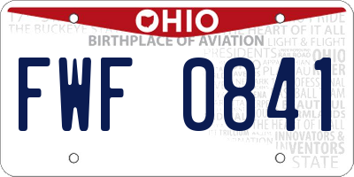 OH license plate FWF0841