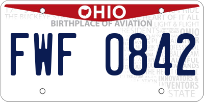 OH license plate FWF0842