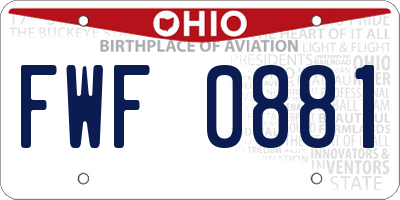 OH license plate FWF0881