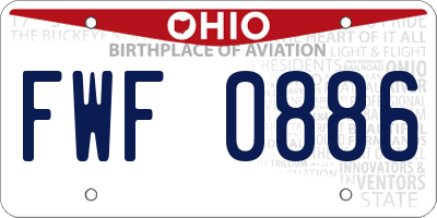OH license plate FWF0886
