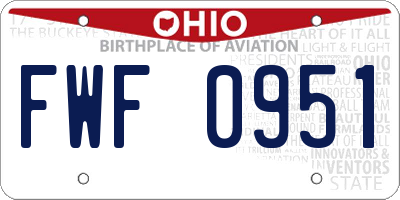 OH license plate FWF0951
