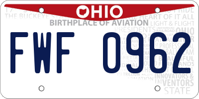 OH license plate FWF0962