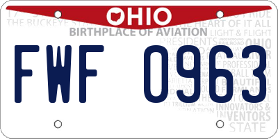 OH license plate FWF0963