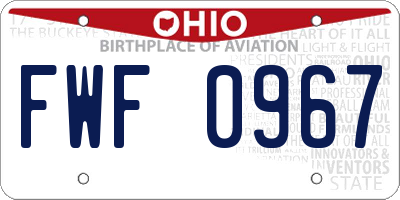 OH license plate FWF0967