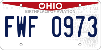 OH license plate FWF0973