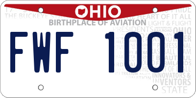 OH license plate FWF1001