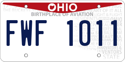 OH license plate FWF1011