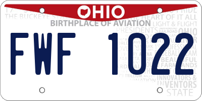 OH license plate FWF1022