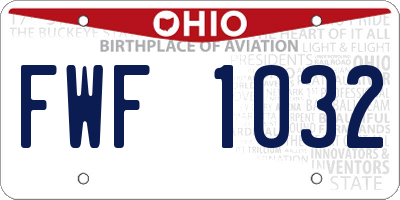 OH license plate FWF1032