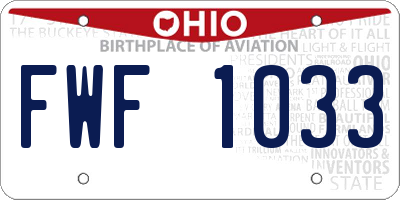 OH license plate FWF1033