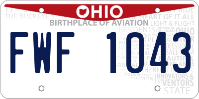OH license plate FWF1043