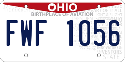 OH license plate FWF1056