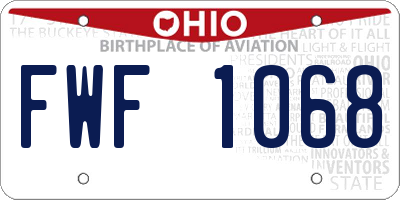 OH license plate FWF1068