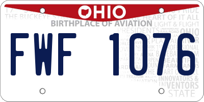OH license plate FWF1076