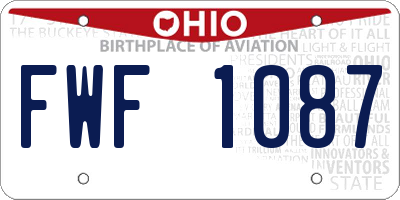 OH license plate FWF1087
