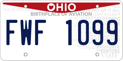 OH license plate FWF1099