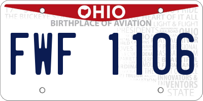 OH license plate FWF1106