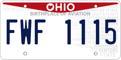 OH license plate FWF1115