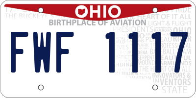 OH license plate FWF1117