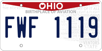 OH license plate FWF1119