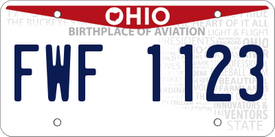 OH license plate FWF1123