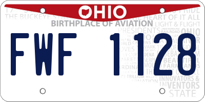 OH license plate FWF1128