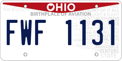 OH license plate FWF1131