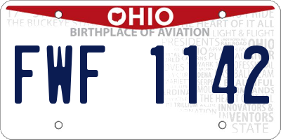 OH license plate FWF1142