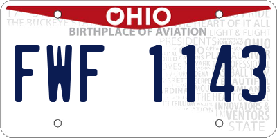 OH license plate FWF1143