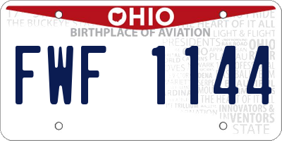 OH license plate FWF1144