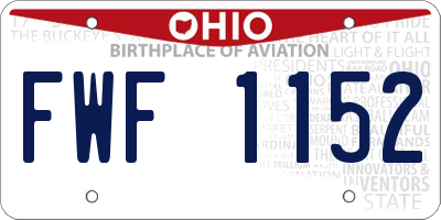 OH license plate FWF1152