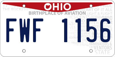 OH license plate FWF1156