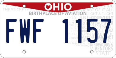 OH license plate FWF1157