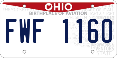 OH license plate FWF1160