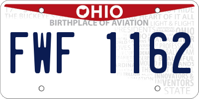 OH license plate FWF1162