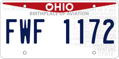 OH license plate FWF1172