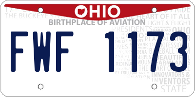 OH license plate FWF1173