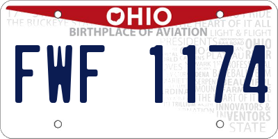OH license plate FWF1174