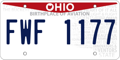 OH license plate FWF1177