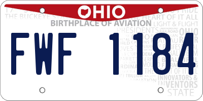 OH license plate FWF1184